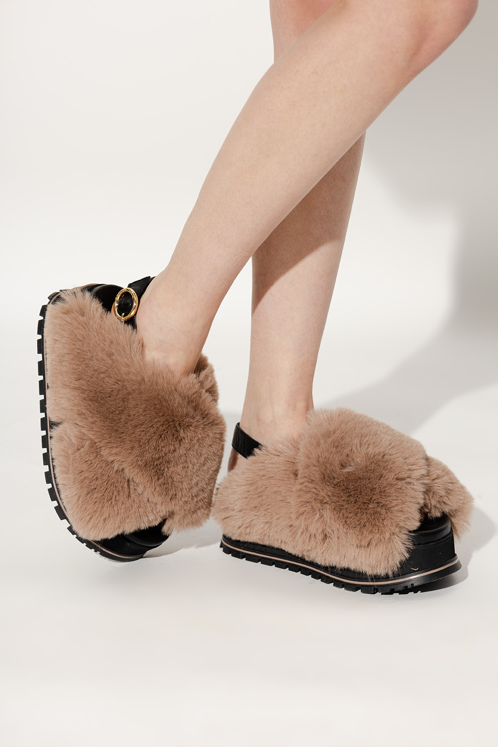 Platform fur hot sale sandals